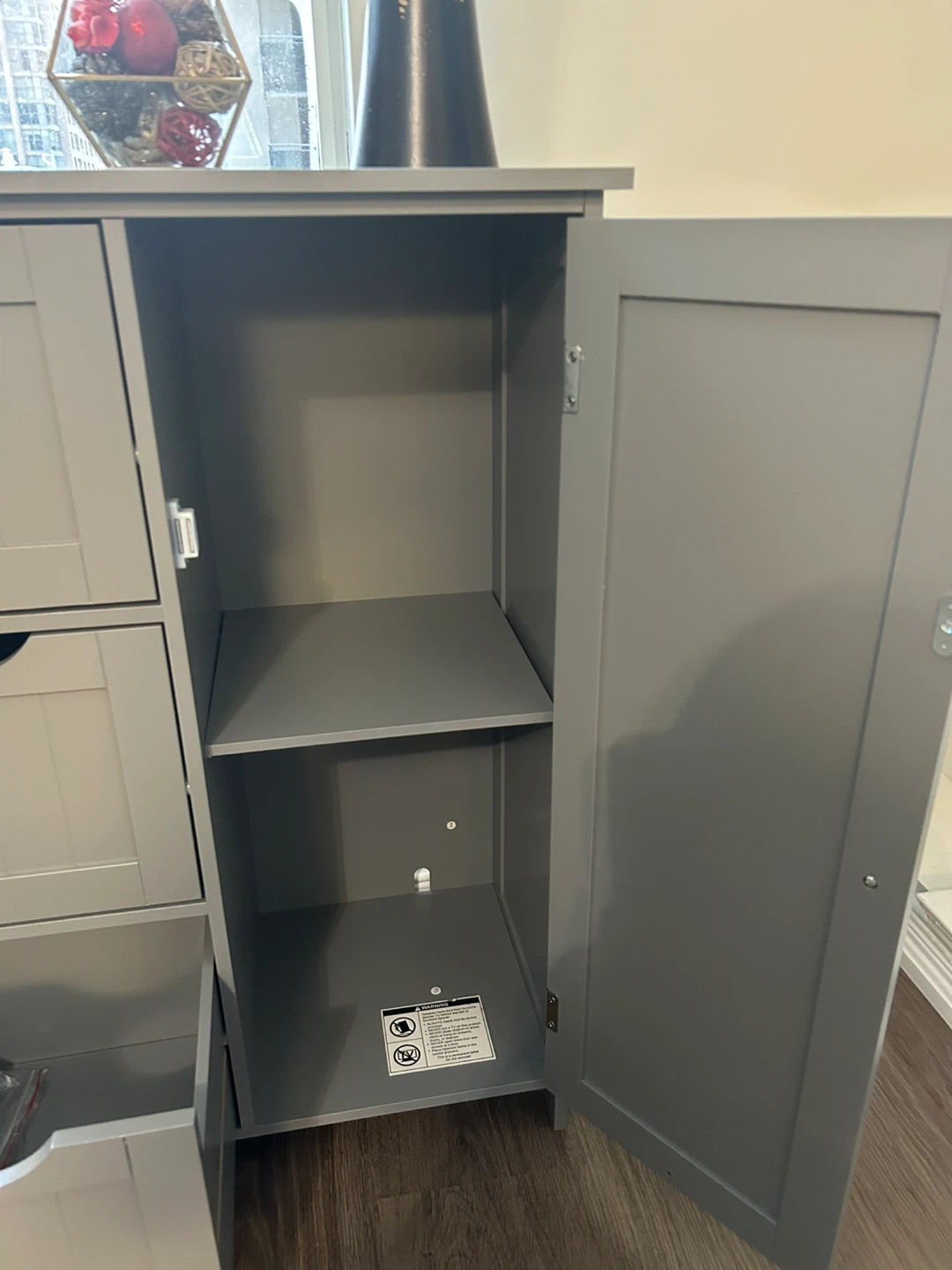 Grey Storage Cabinet with Drawers - photo 2