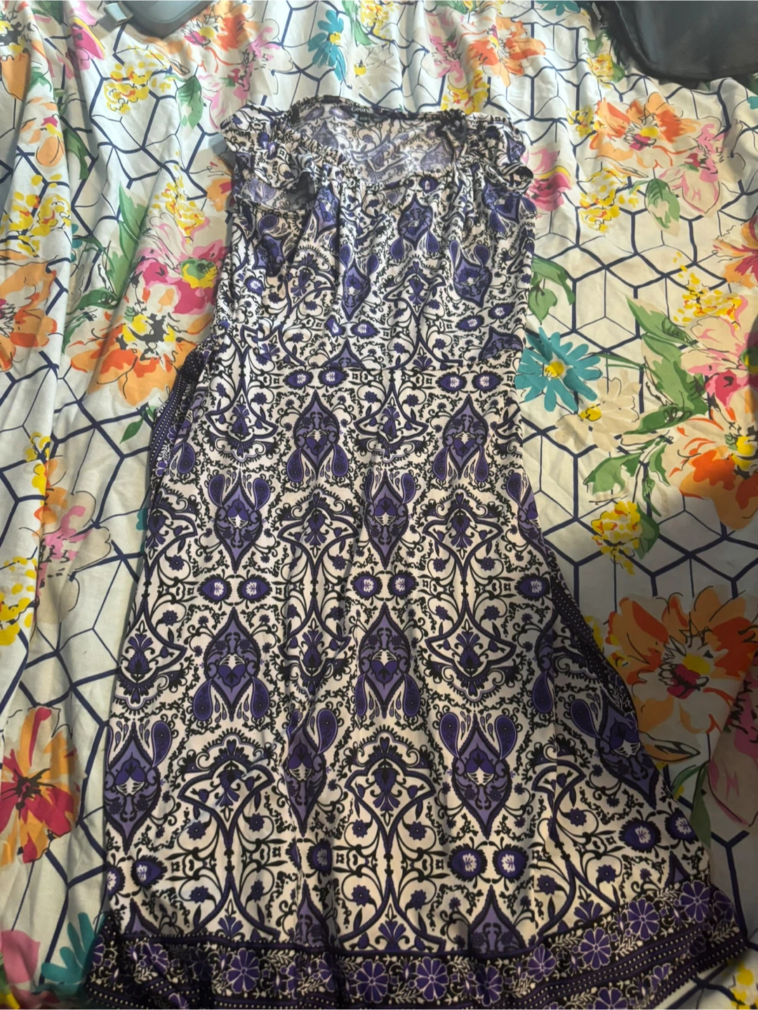 George XS/TP Purple & White Dress