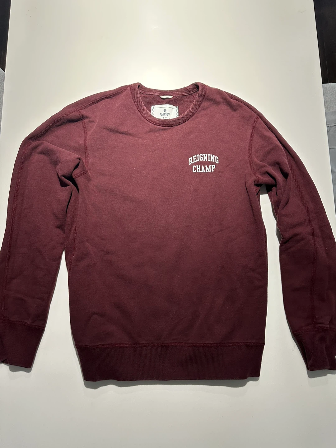 Reigning Champ Burgundy Crewneck Small