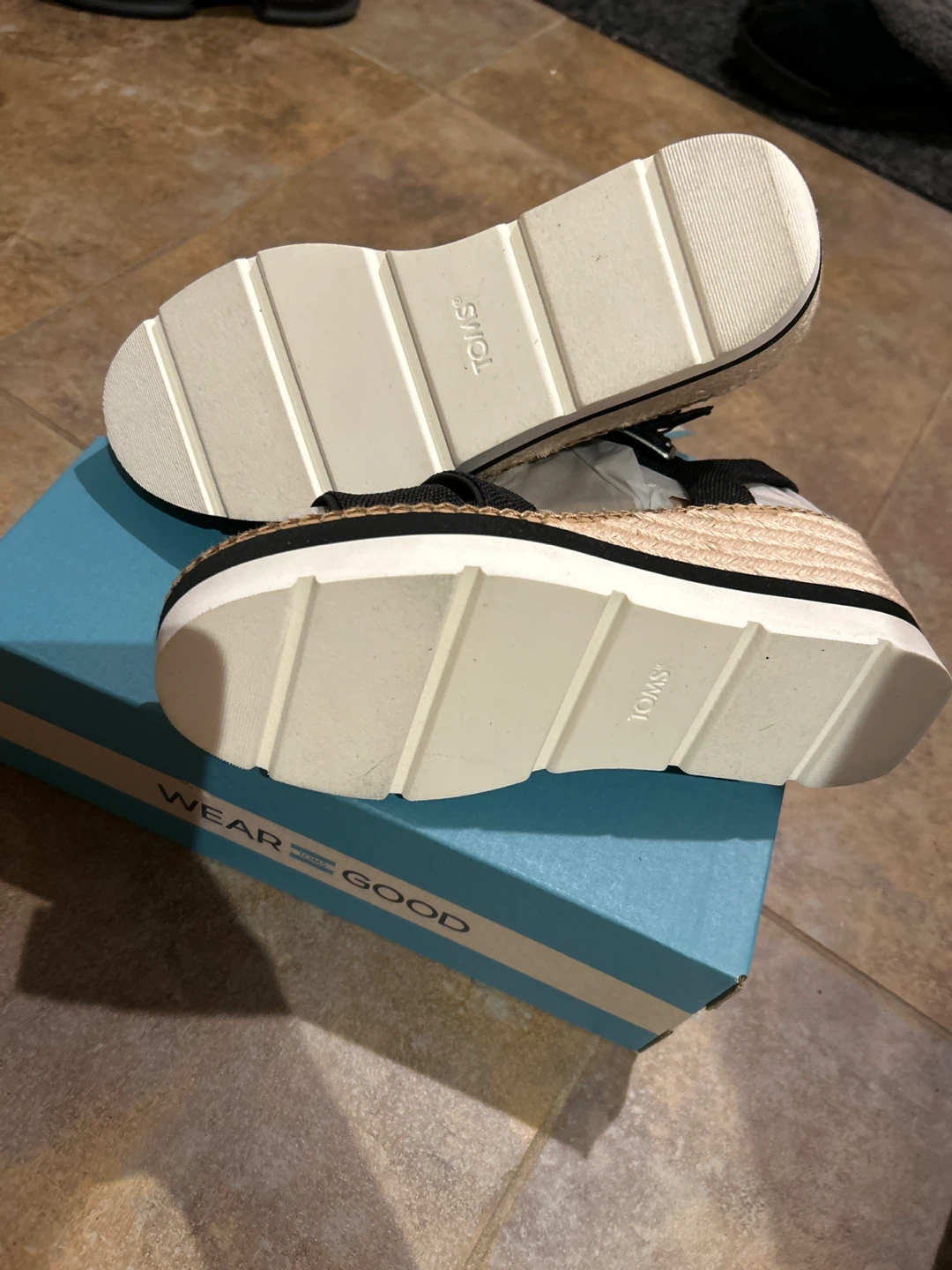 TOMS Black Wedges - Size 7 - photo 3