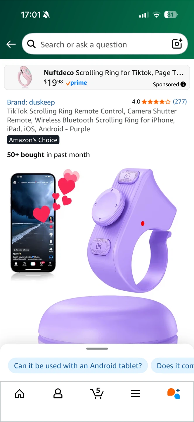 Scrolling Ring - Purple