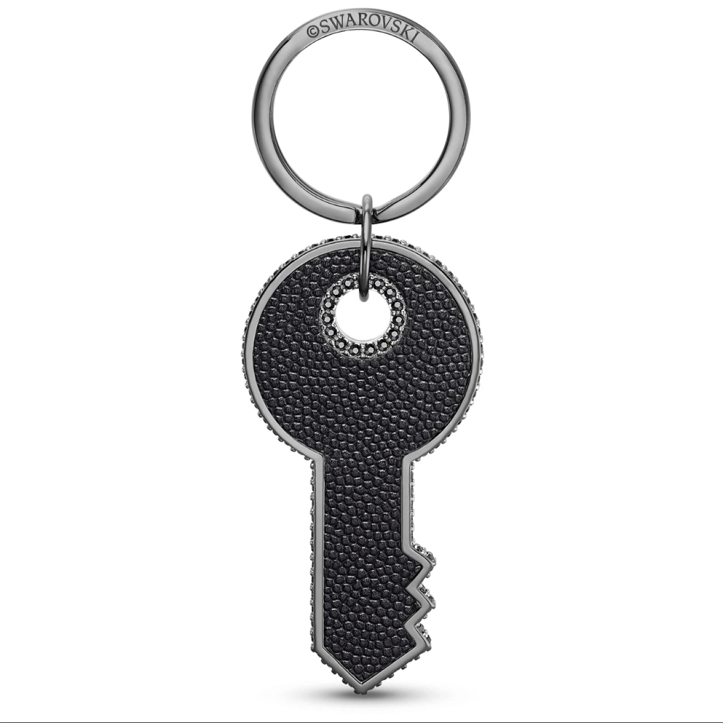 BRAND NEW 🥕 Swarovski Black Leather Keyring