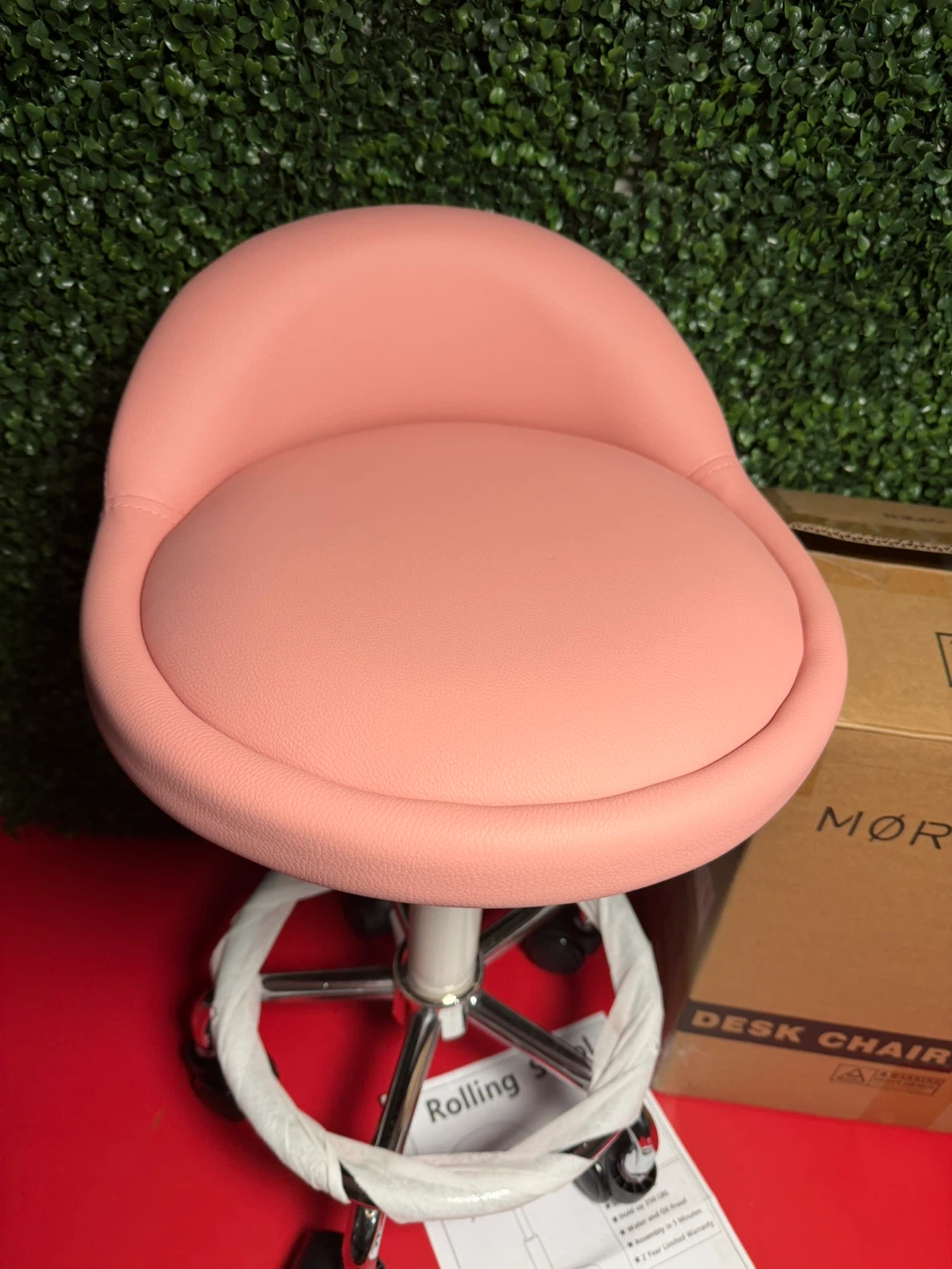 Desk Chair - Pink Rolling Stool new - photo 2