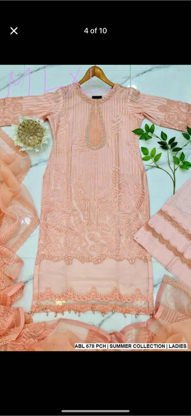 Peach Summer Collection Ladies Suit - ABL 678 PCH