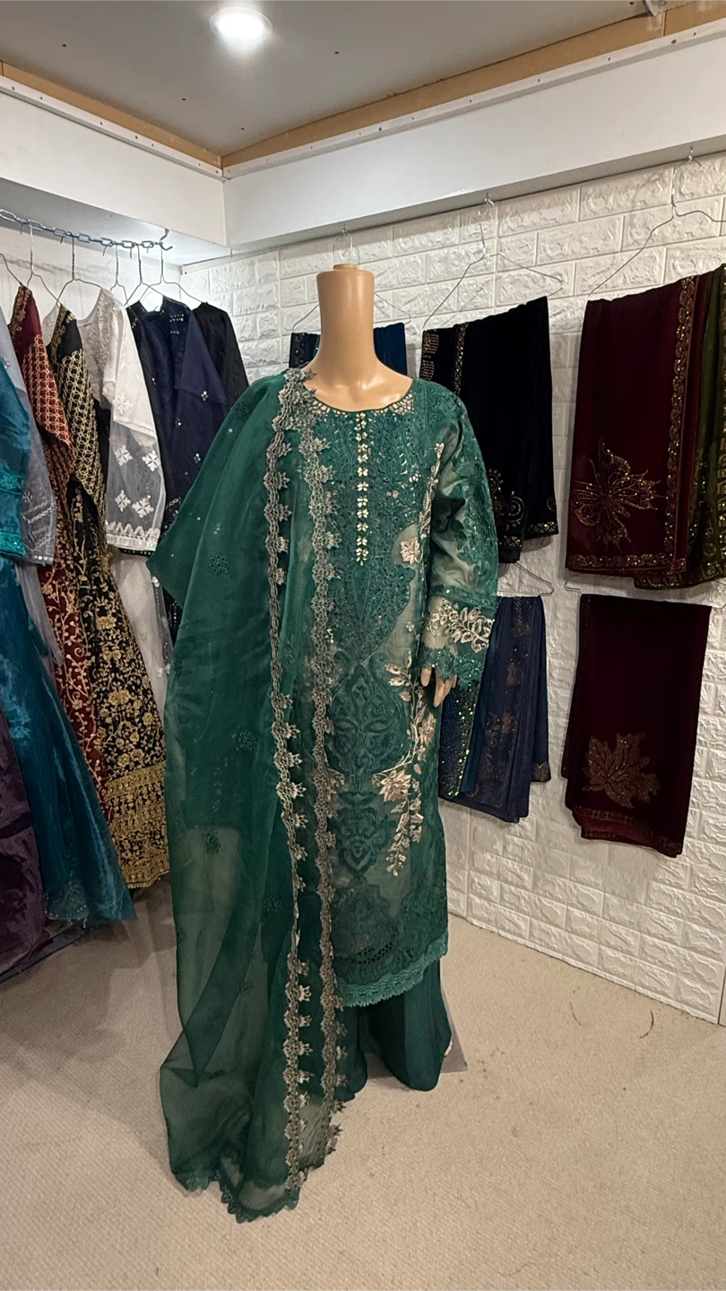 Green Embroidered Shalwar Kameez