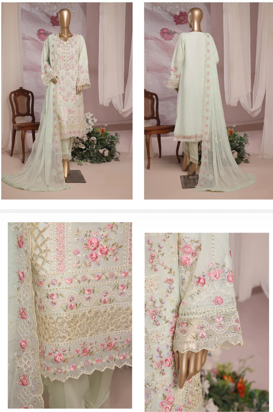 Asim Jofa Mint Green Embroidered Lawn Suit - photo 2