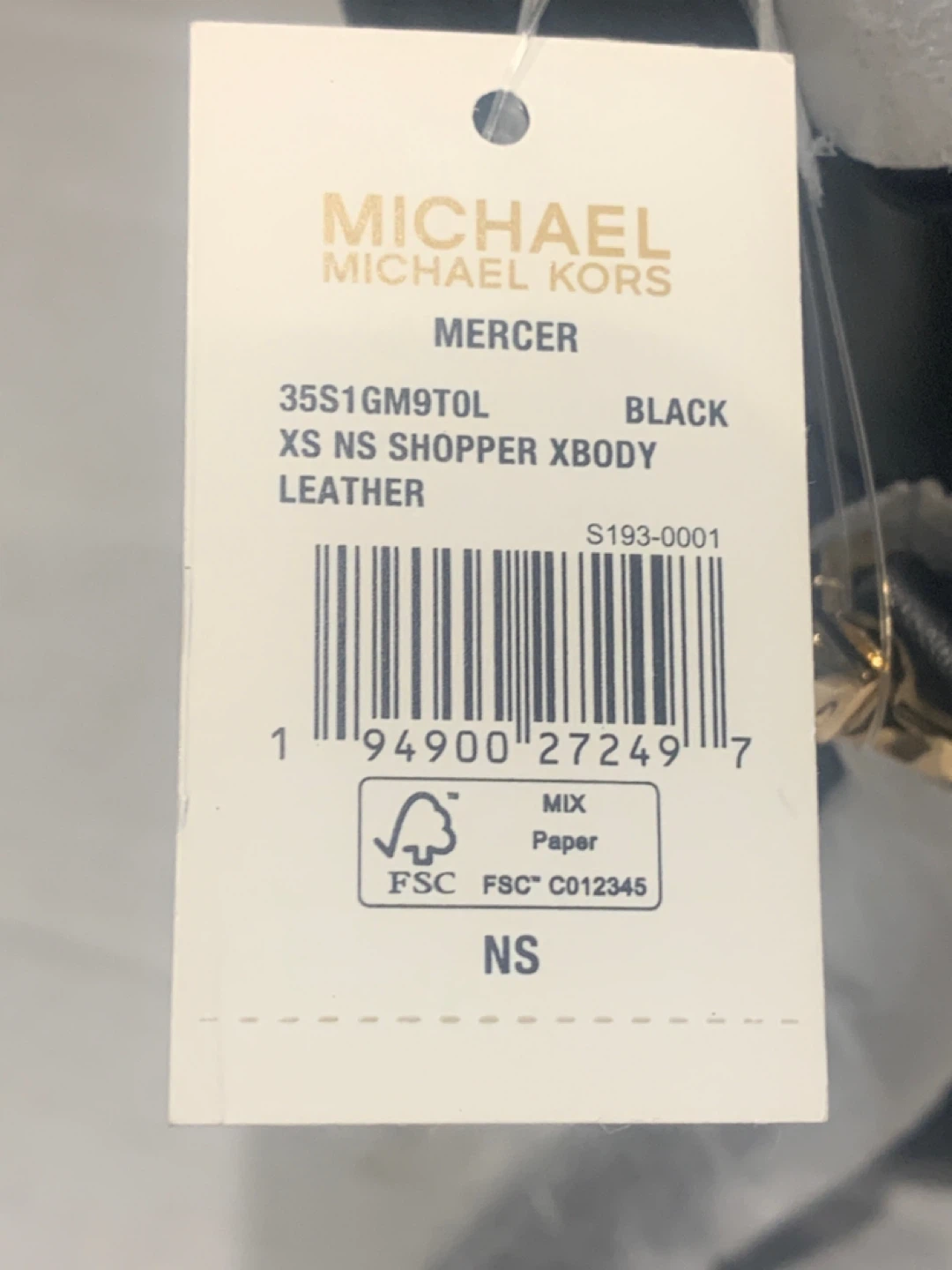 New Michael Kors Mercer XSmall Black Leather Shopper Xbody - photo 3