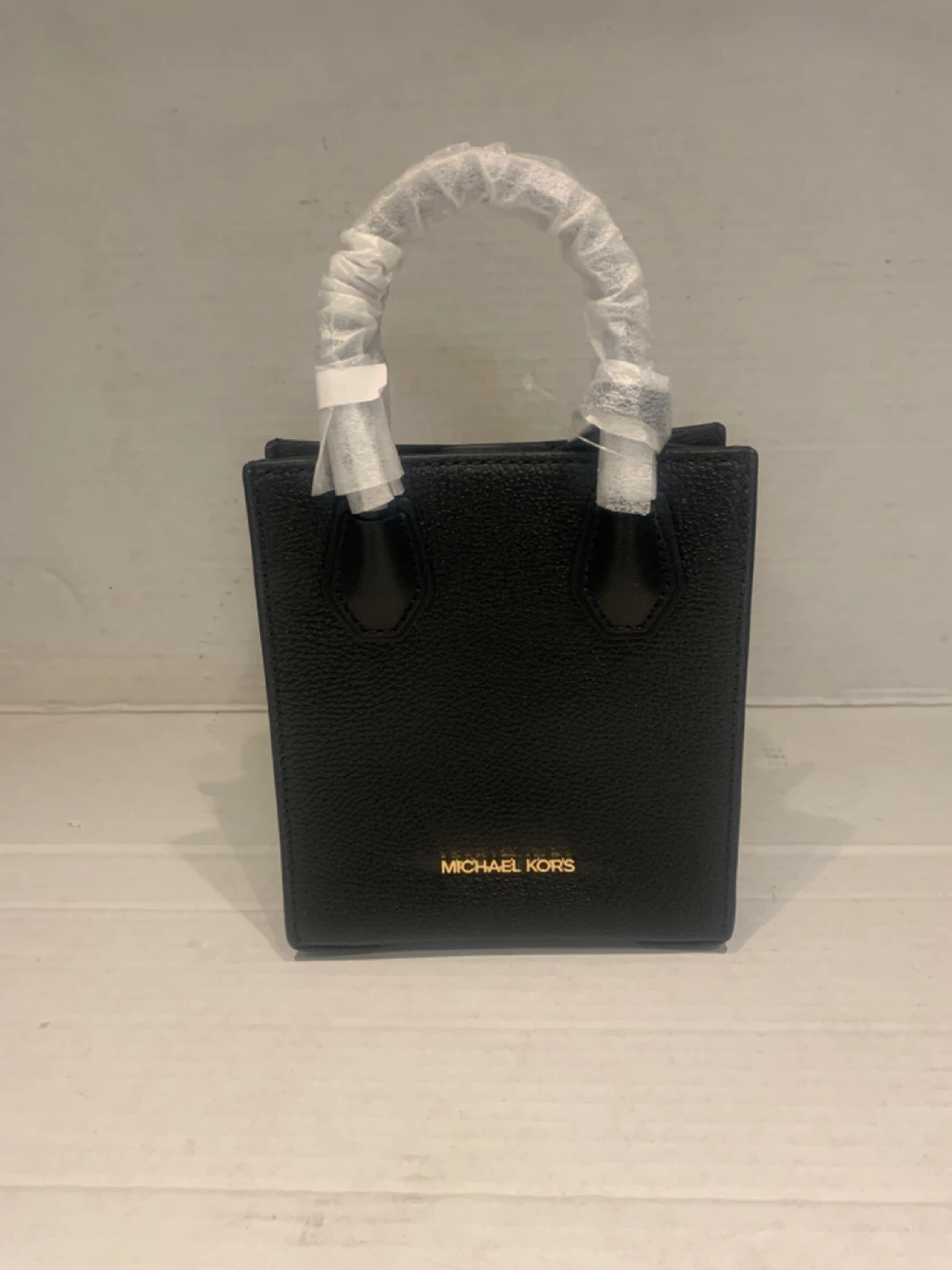 New Michael Kors Mercer XSmall Black Leather Shopper Xbody
