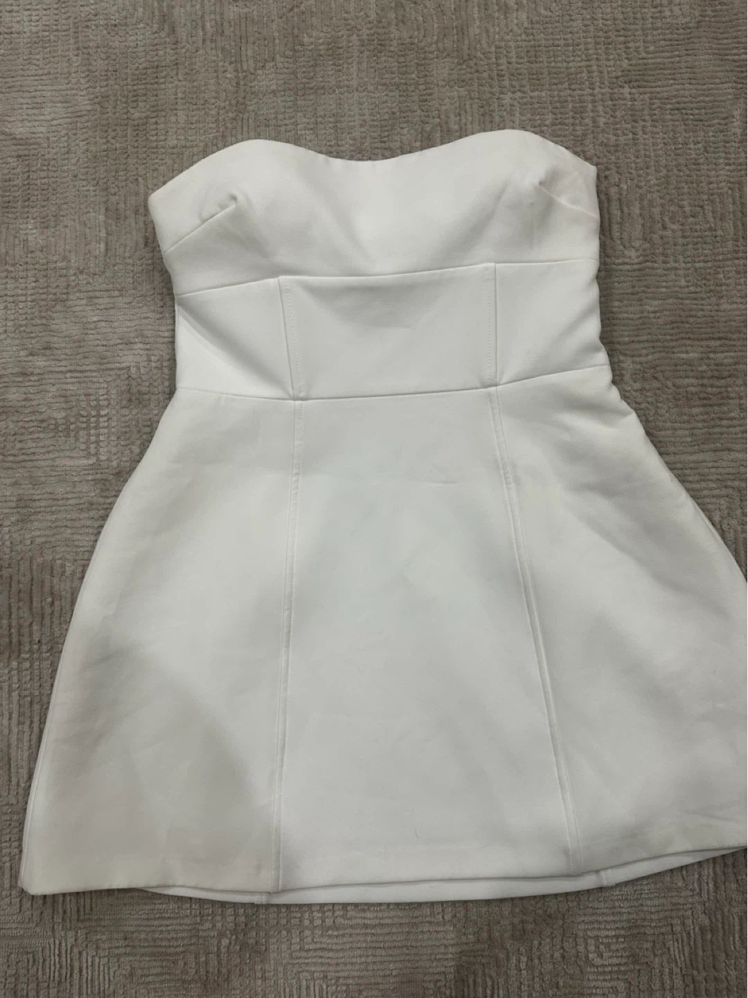 New Zara White Strapless Mini Dress