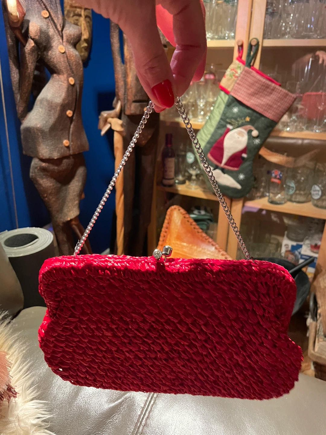 Handbags Ltd. Red Woven Clutch - photo 5