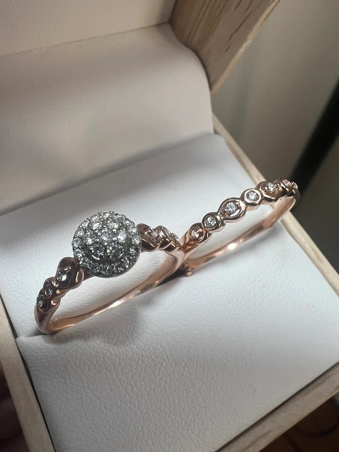Rose Gold Diamond Ring Set