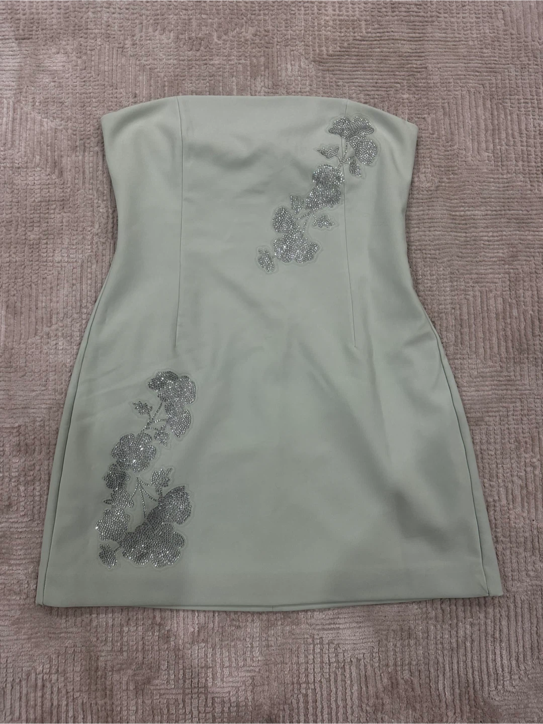 New Zara Embellished Strapless Dress