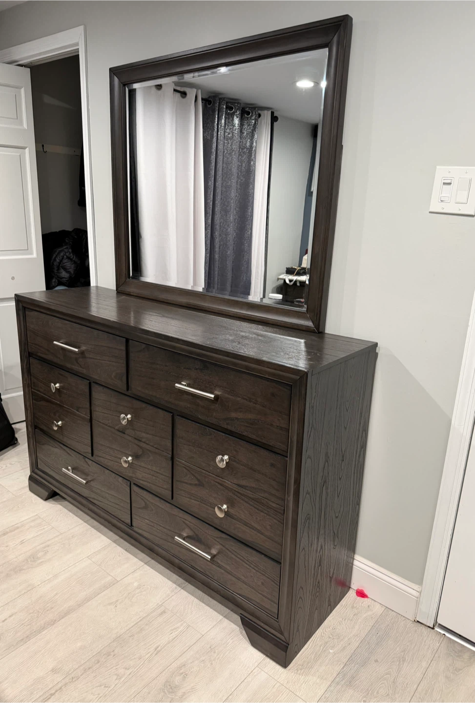 Wood Dresser with Mirror - 59" x 38"