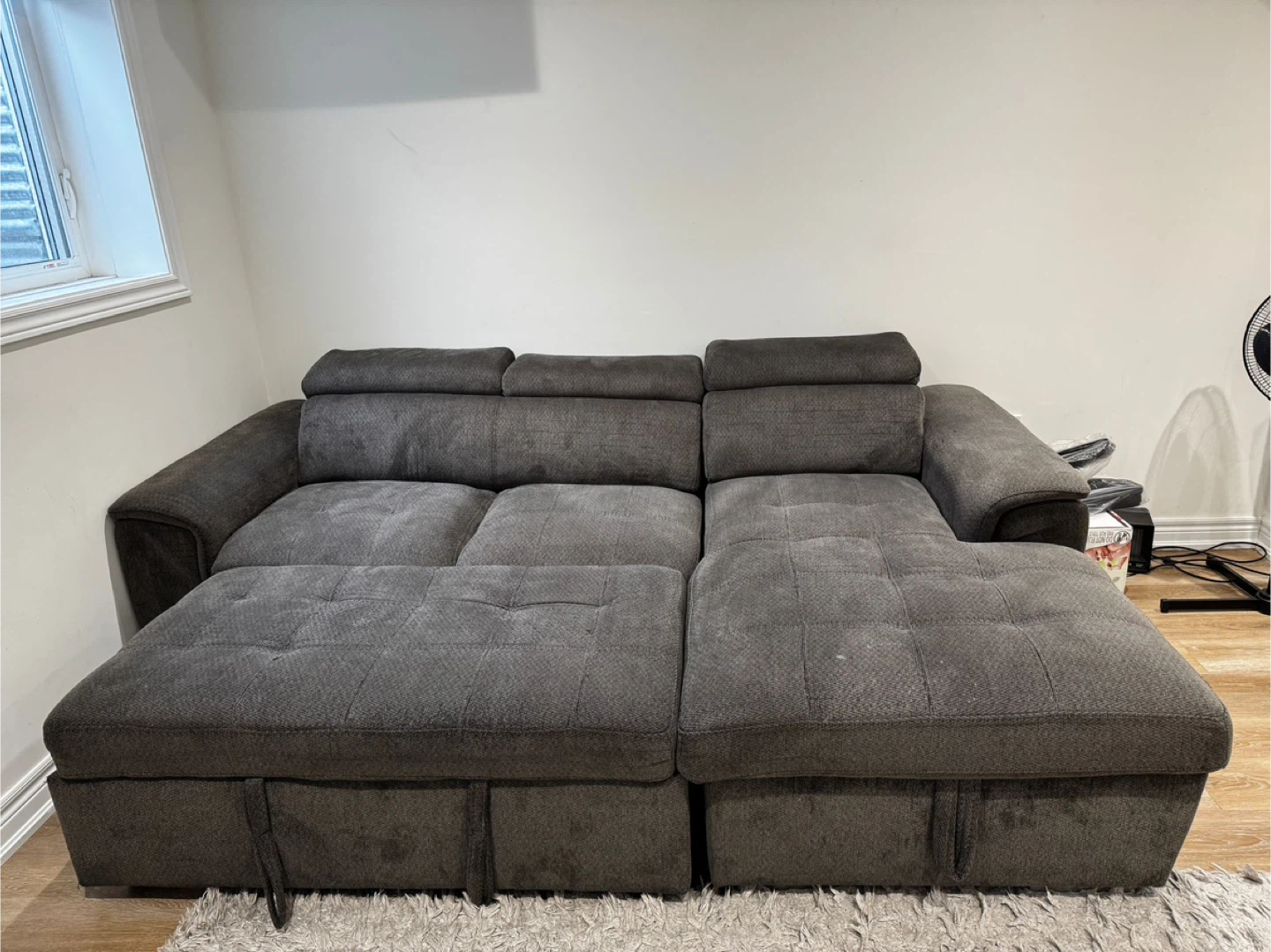 Grey Sectional Sofa with Storage
