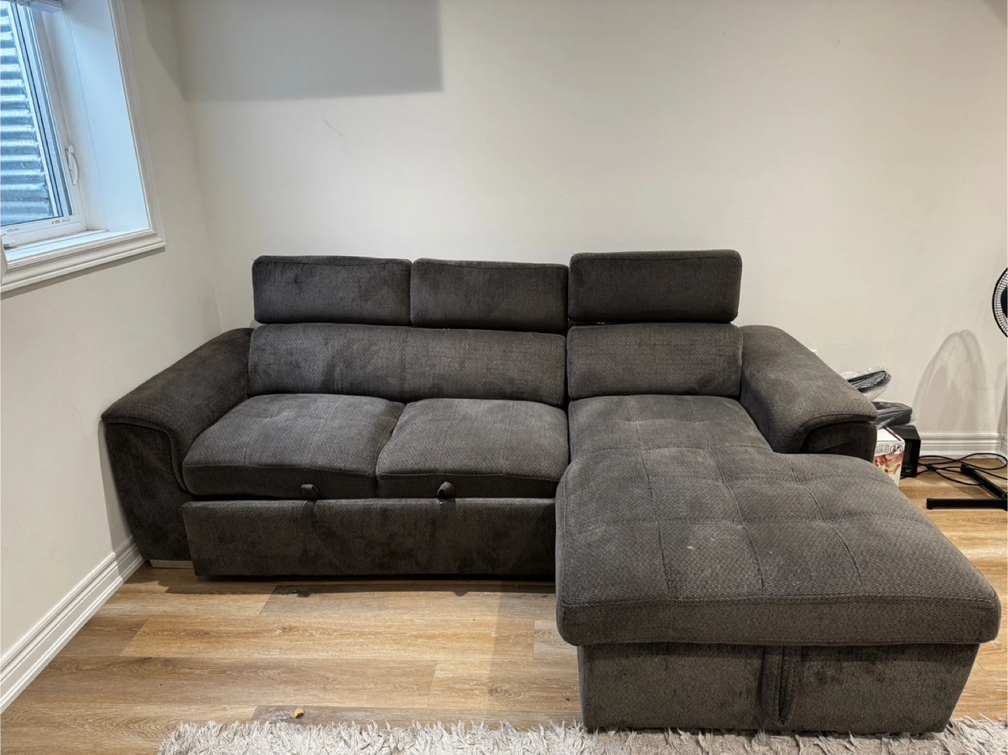 Grey Sectional Sofa with Storage - photo 2