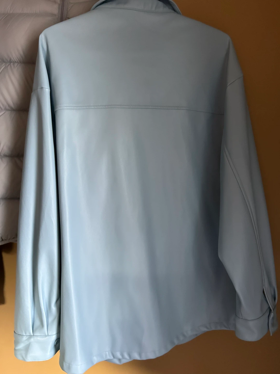 Streetwear Society XL Light Blue Faux Leather Jacket - photo 3