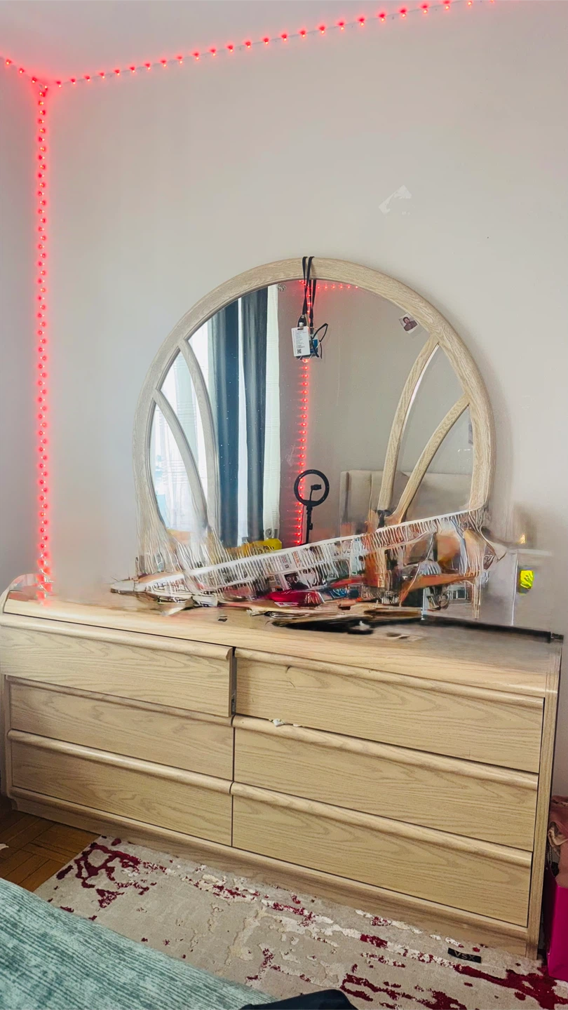 Wooden Dresser with Mirror