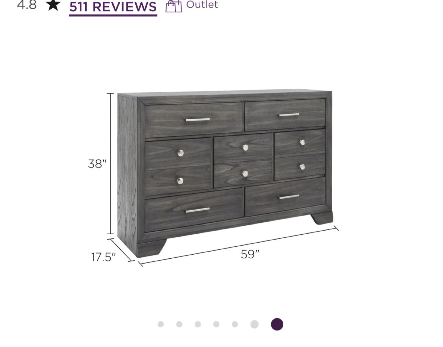Wood Dresser with Mirror - 59" x 38" - photo 5