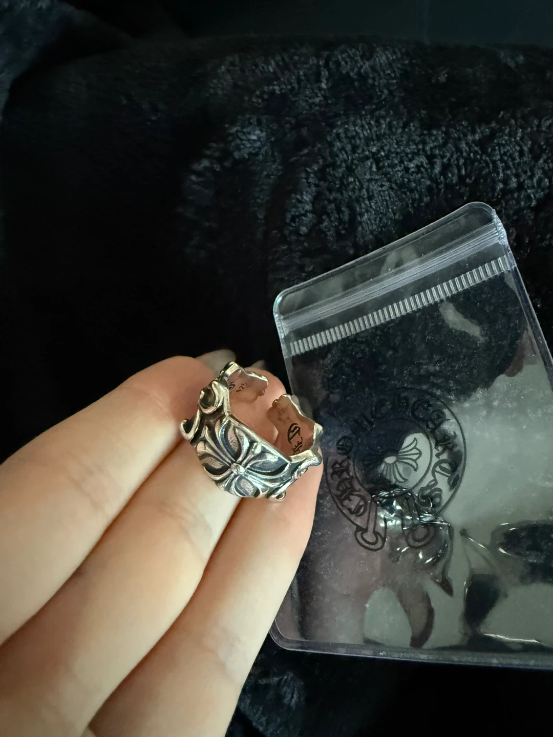 Chrome Hearts Floral Cross Ring - Size 925