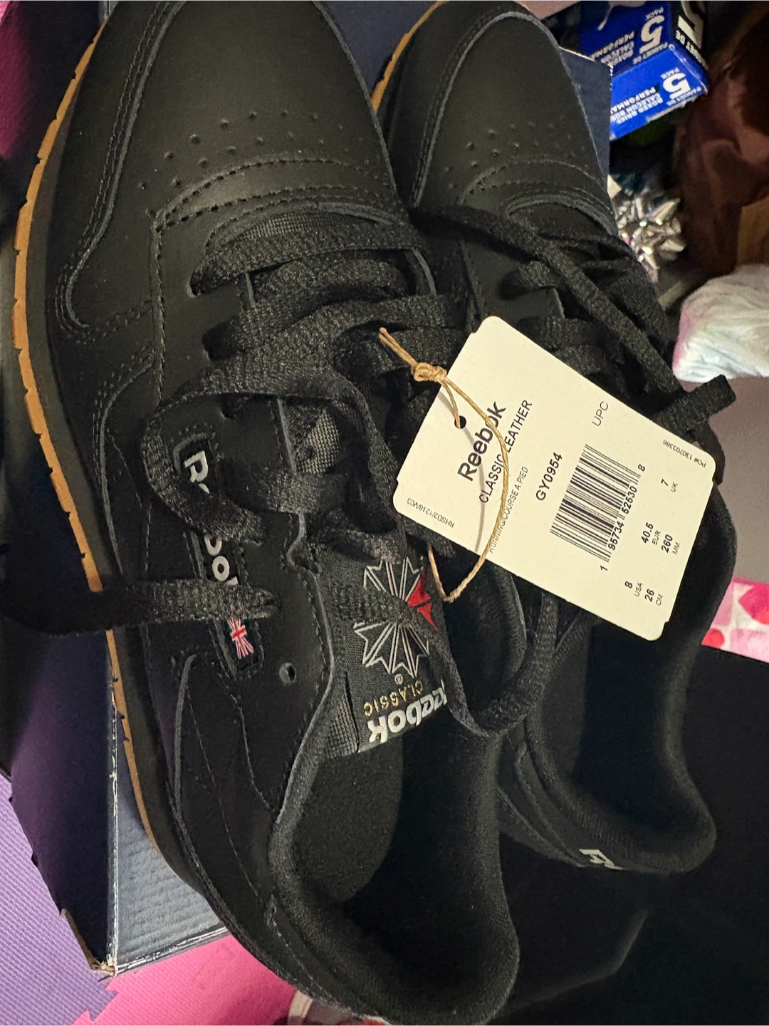Reebok Classic unisex Leather Sneaker, Size 8 Black - photo 3