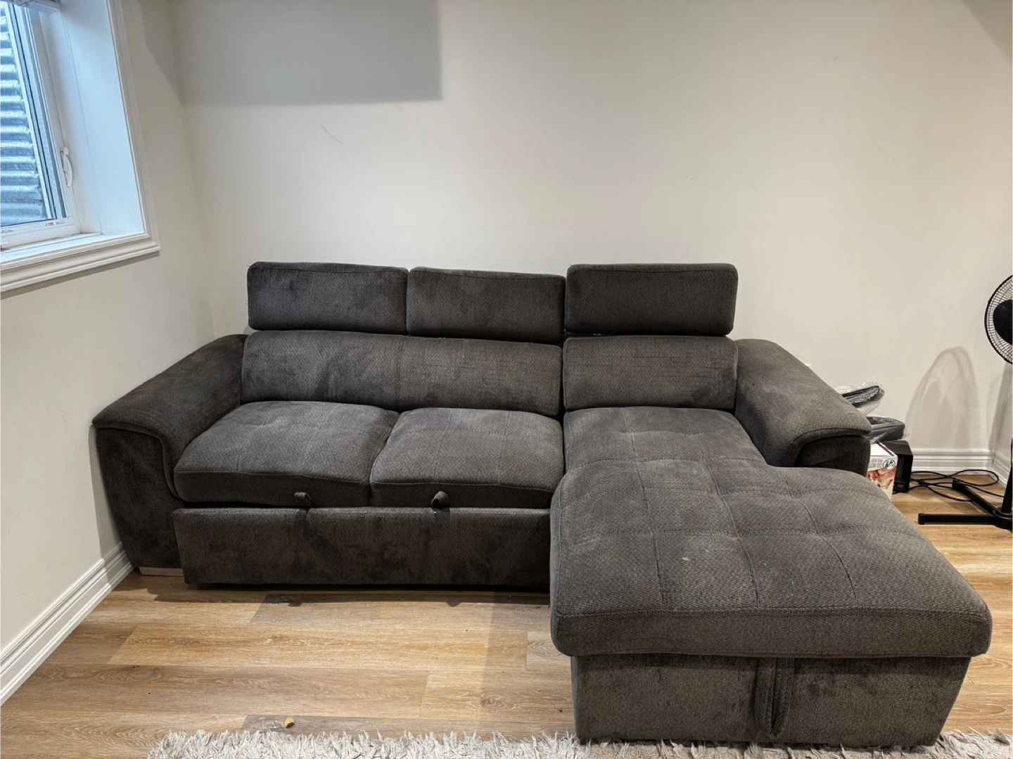 Grey Sectional Sofa with Storage - photo 4