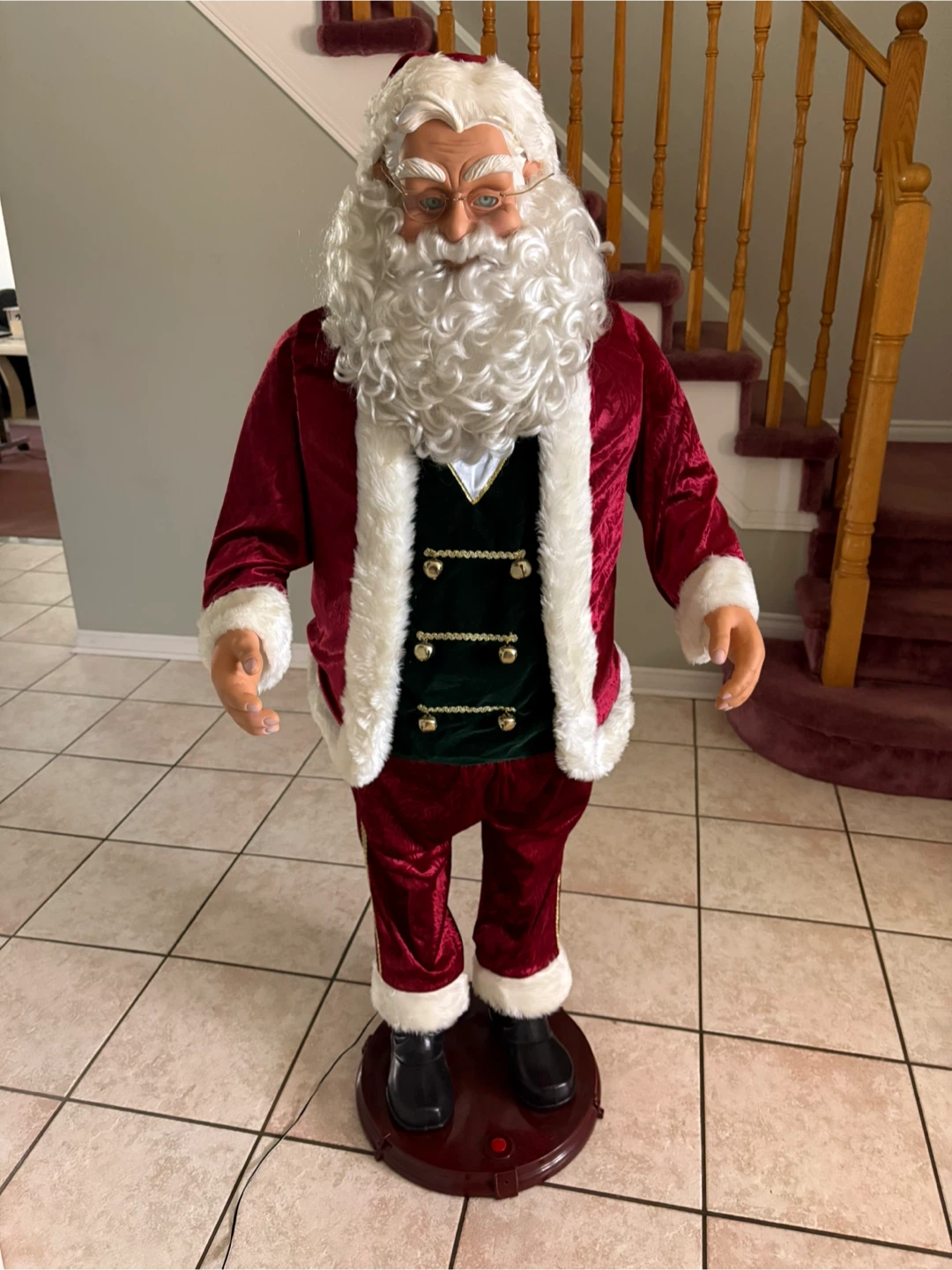 Vintage Karaoke dancing signing Santa Claus
