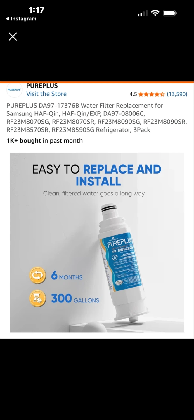 PUREPLUS DA97-17376B Water Filter Replacement  #gifting
