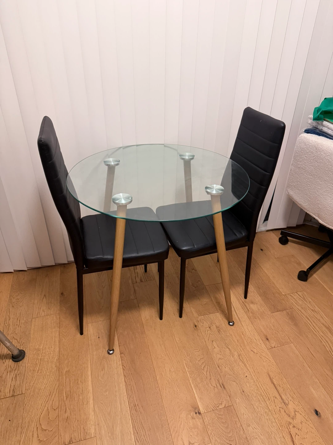 Glass Top Round Dining Table with 2-4 Chairs - photo 3