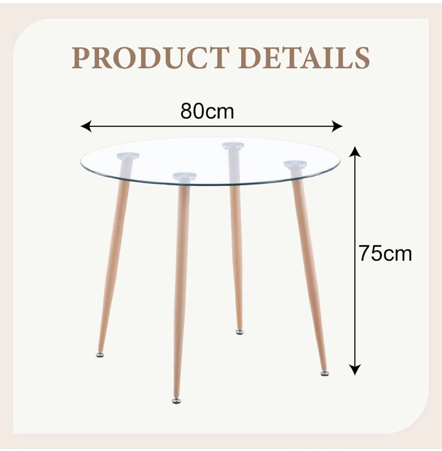 Glass Top Round Dining Table with 2-4 Chairs - photo 5