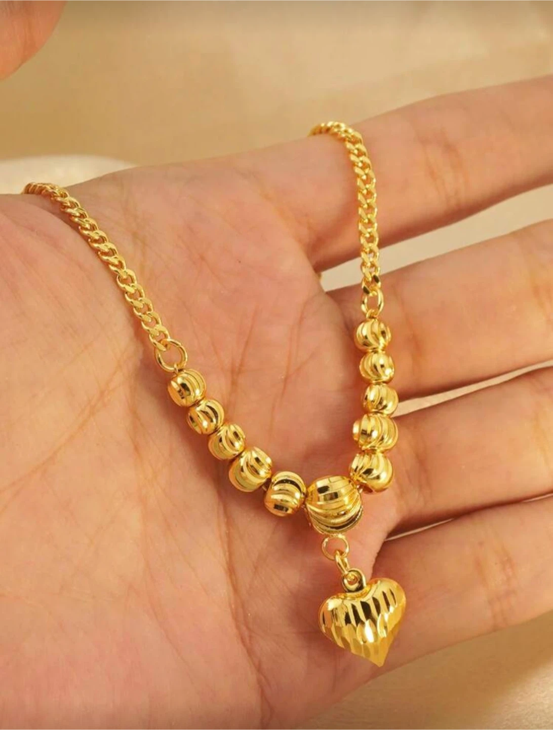 Gold Heart Pendant Necklace