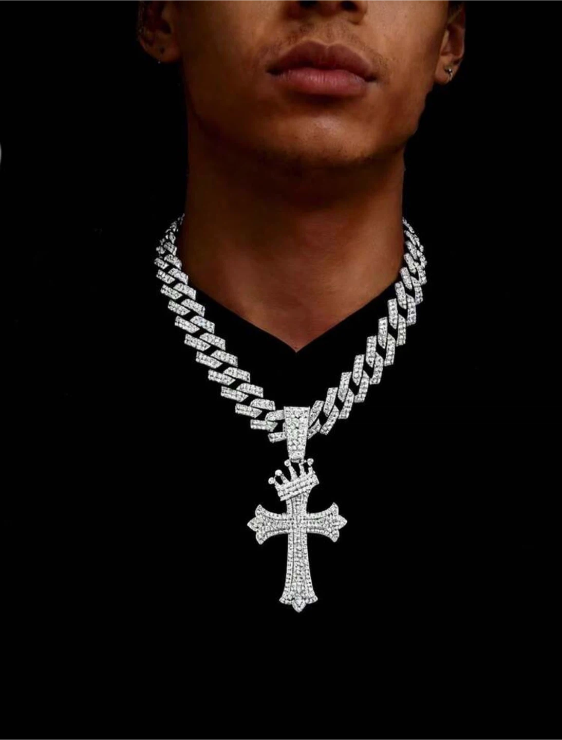 Cross Pendant Diamond Chain Necklace