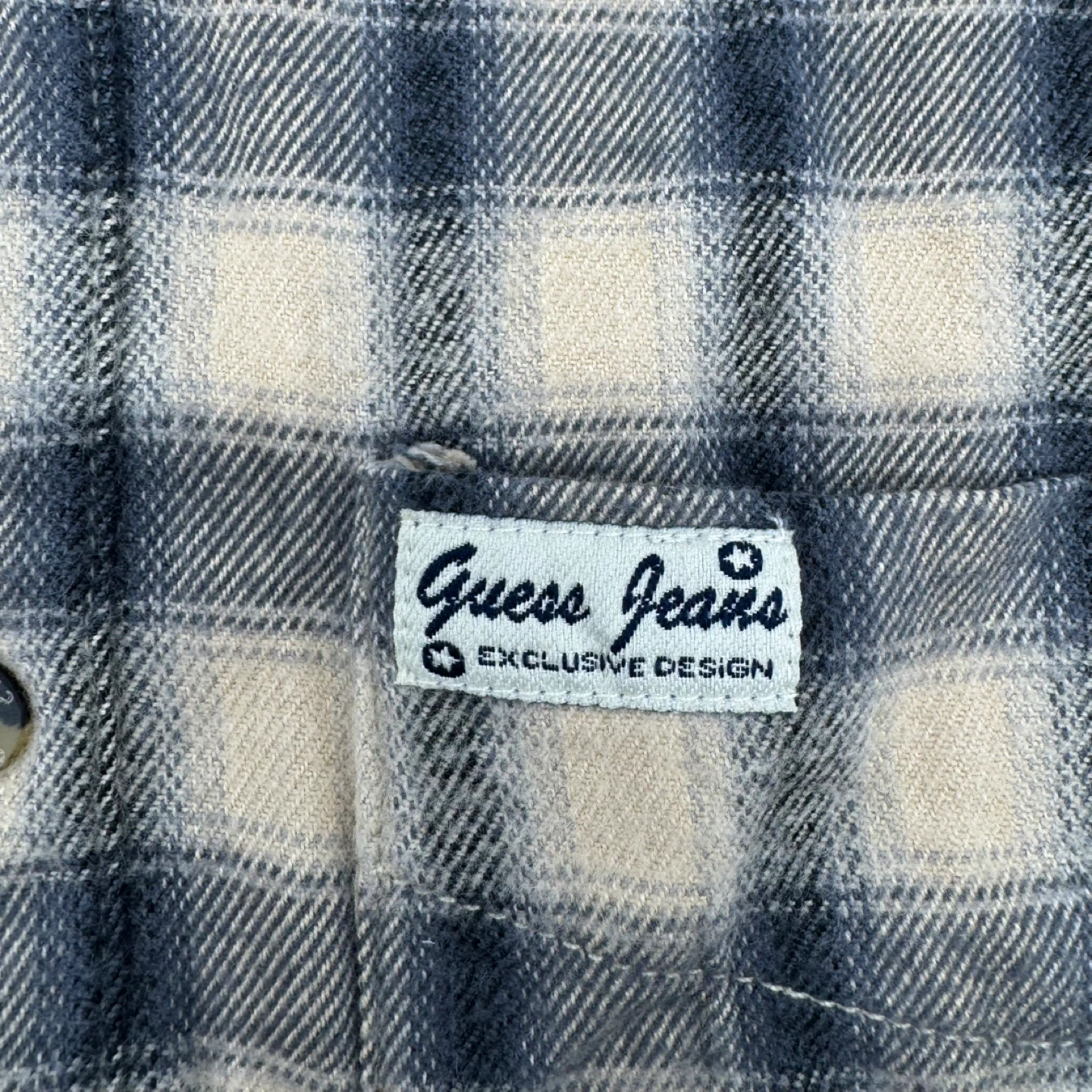 Vintage Guess Jeans Flannel Shirt Denim Collar NWOT Size M - photo 3