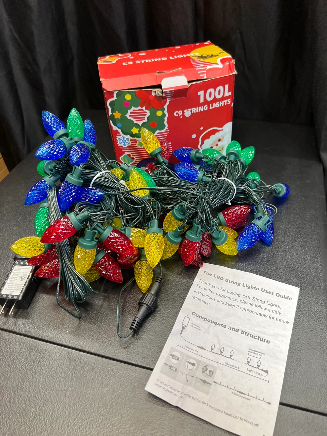 C9 Colored Christmas String Lights - 100L - photo 3