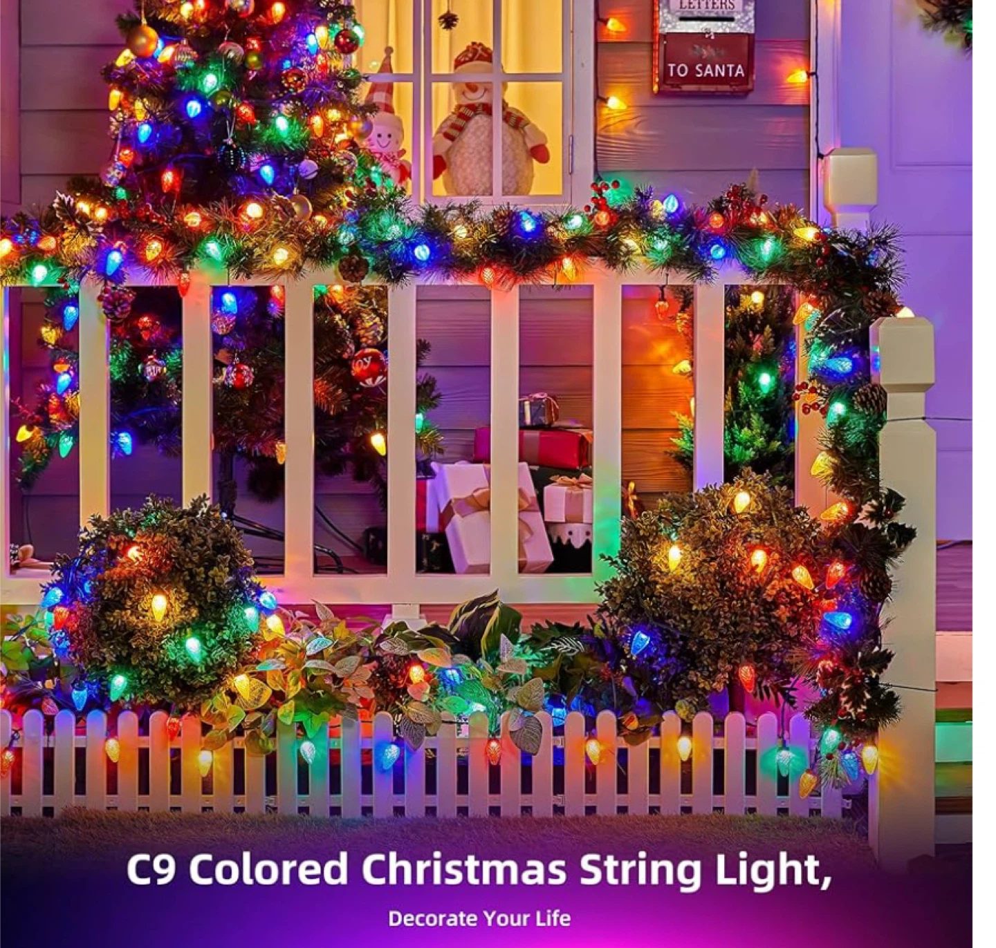 C9 Colored Christmas String Lights - 100L - photo 5