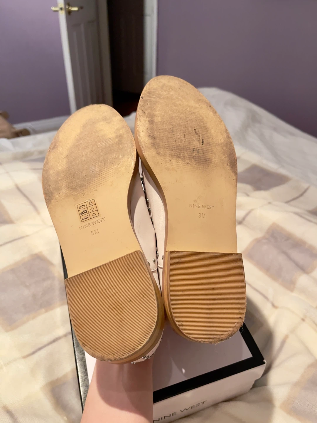 Nine West Cream Studded Oxfords - Size 8M - photo 4