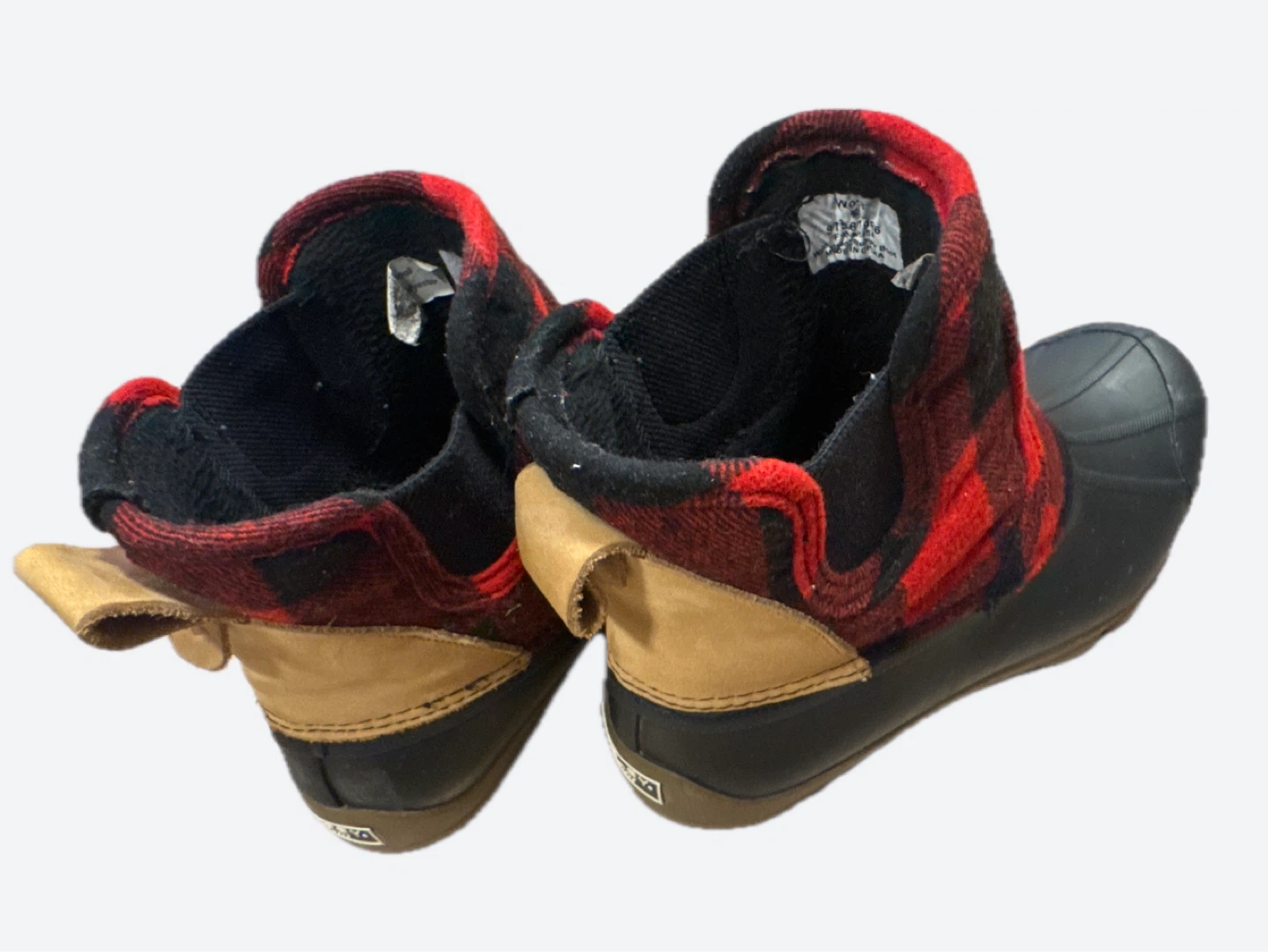 Sperry Red Buffalo Check Duck Boots
