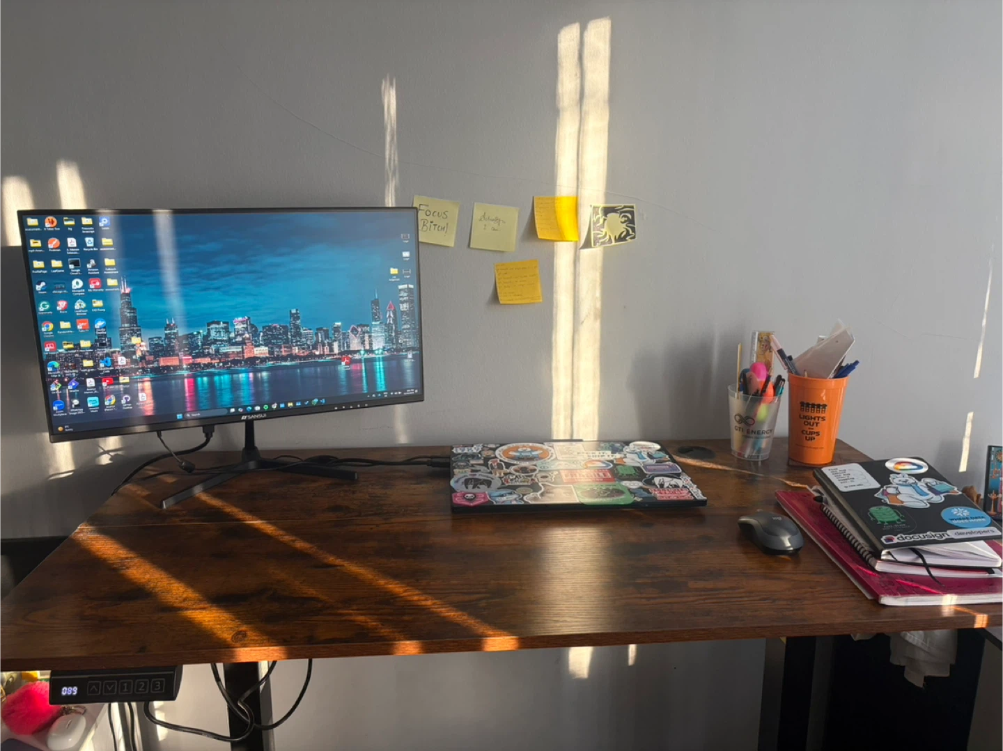 Rustic Brown Adjustable Height Standing Desk - photo 2