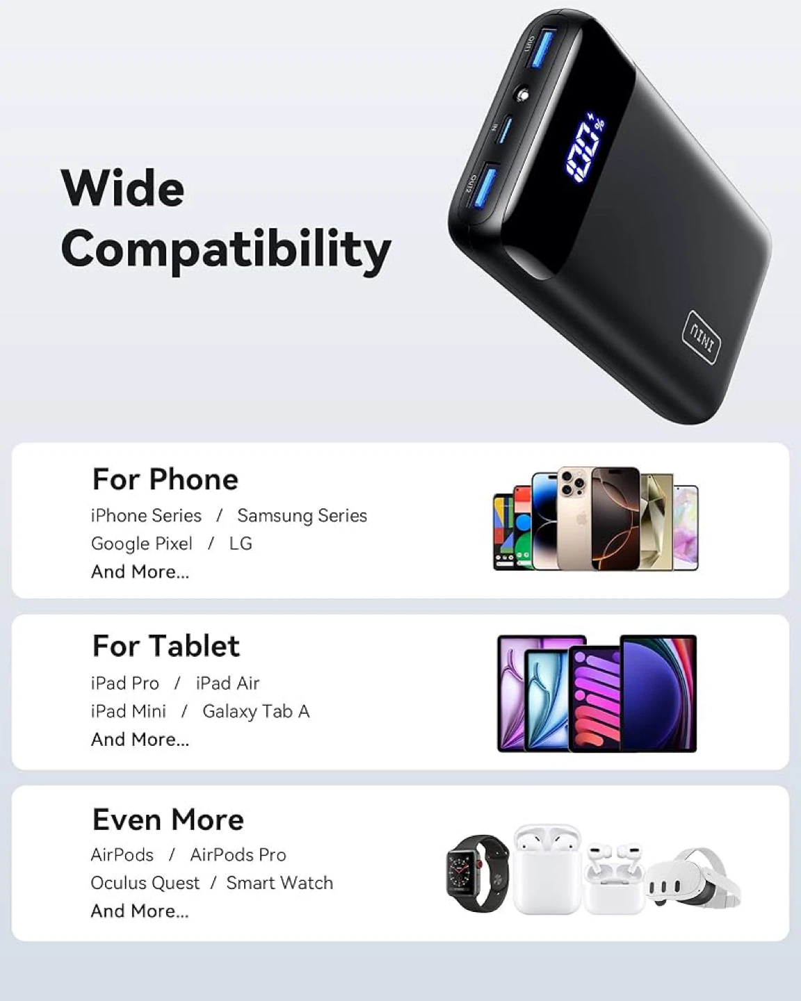 INIU Power Bank, 20000mAh Fast Charging USB C 22.5W - photo 5