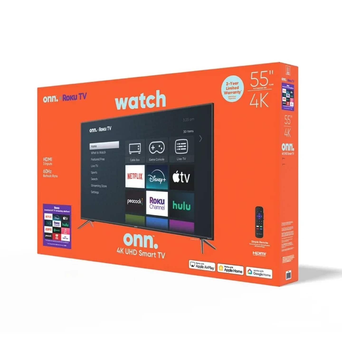 onn. 55" 4K UHD Smart Roku TV - Like New!