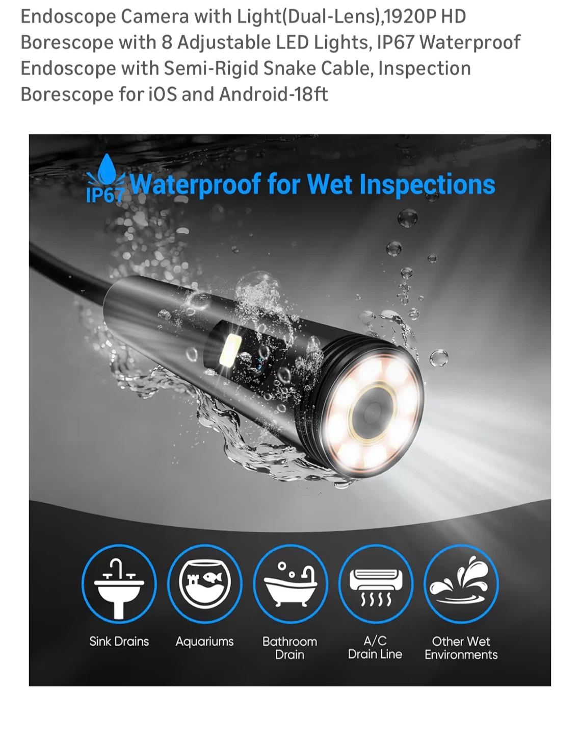 Brand New Endoscope Camera with Light(Dual-Lens) - photo 5
