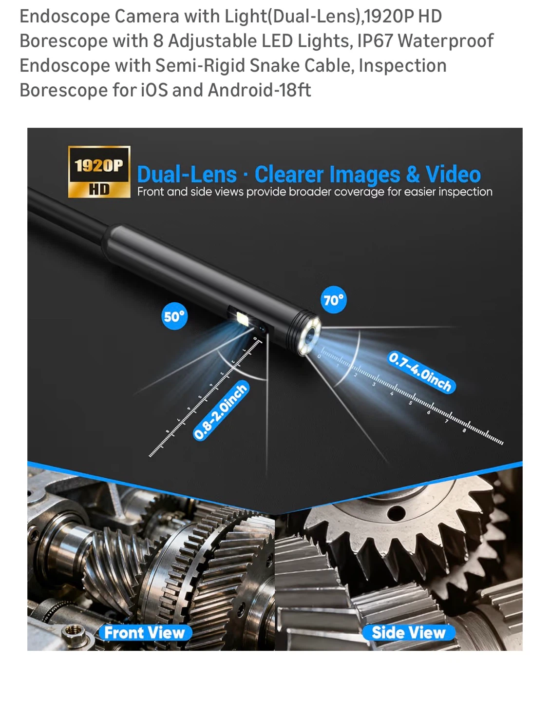 Brand New Endoscope Camera with Light(Dual-Lens) - photo 2