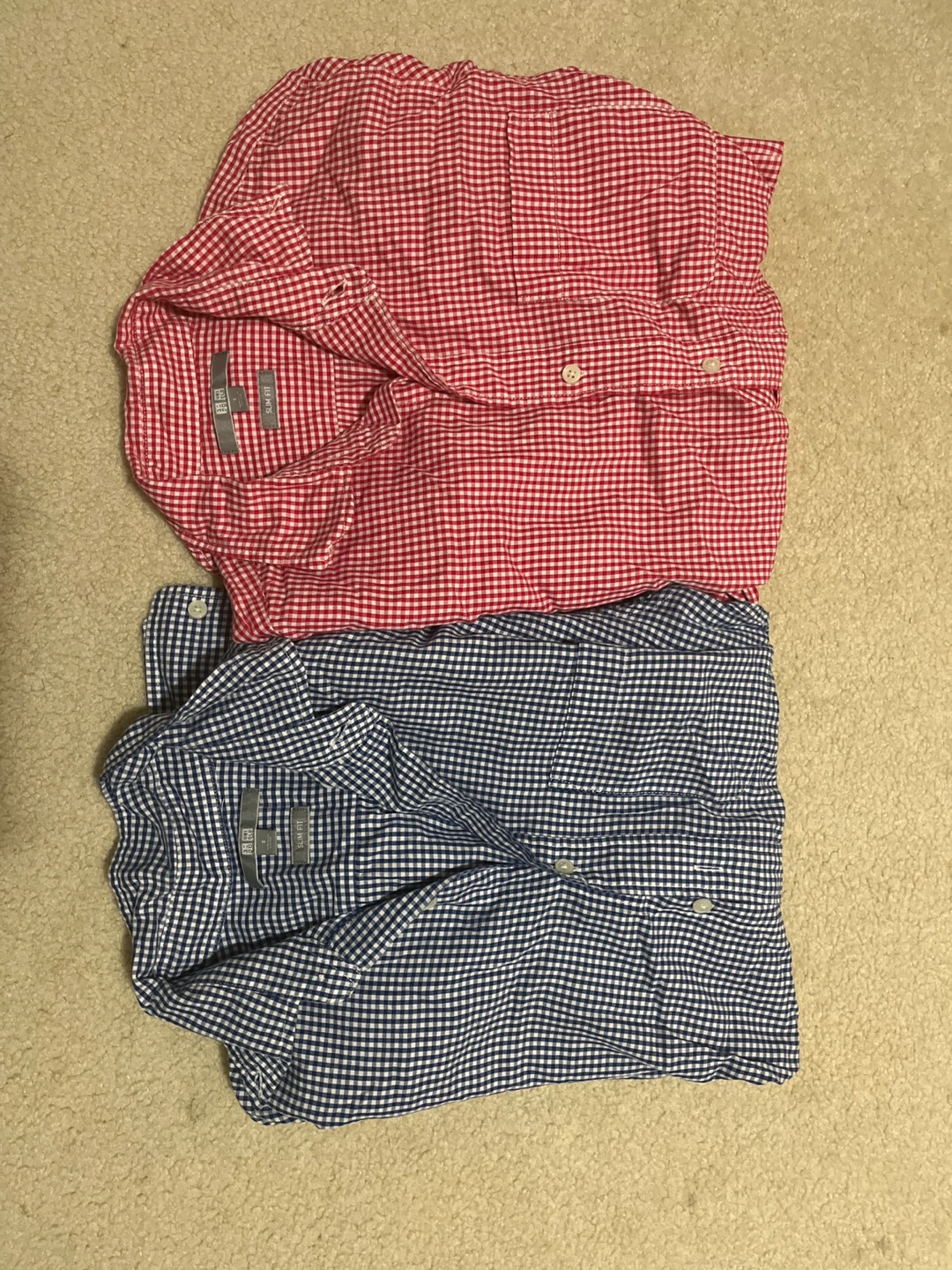 Uniqlo Slim Fit Shirts - Red & Blue Gingham