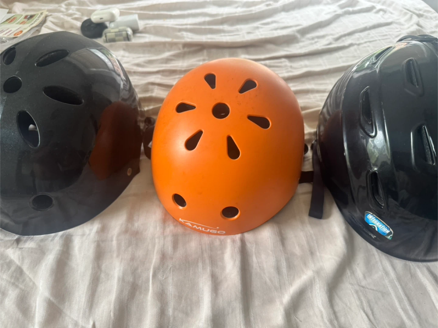Kamugo Orange Helmet and bell helmet
