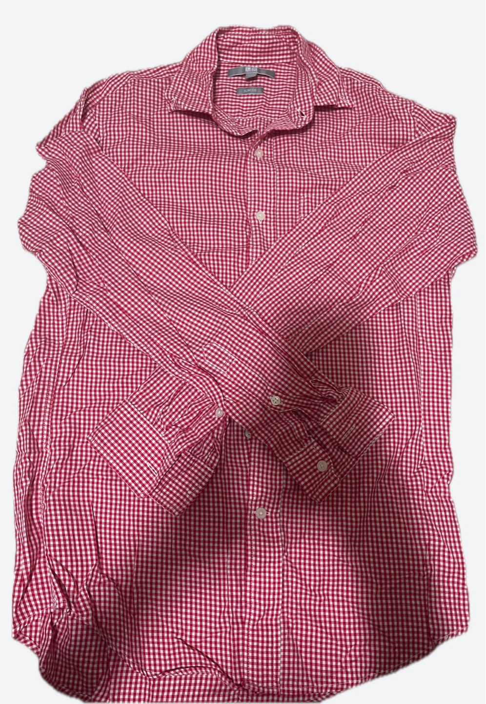 Uniqlo Slim Fit Shirts - Red & Blue Gingham - photo 3