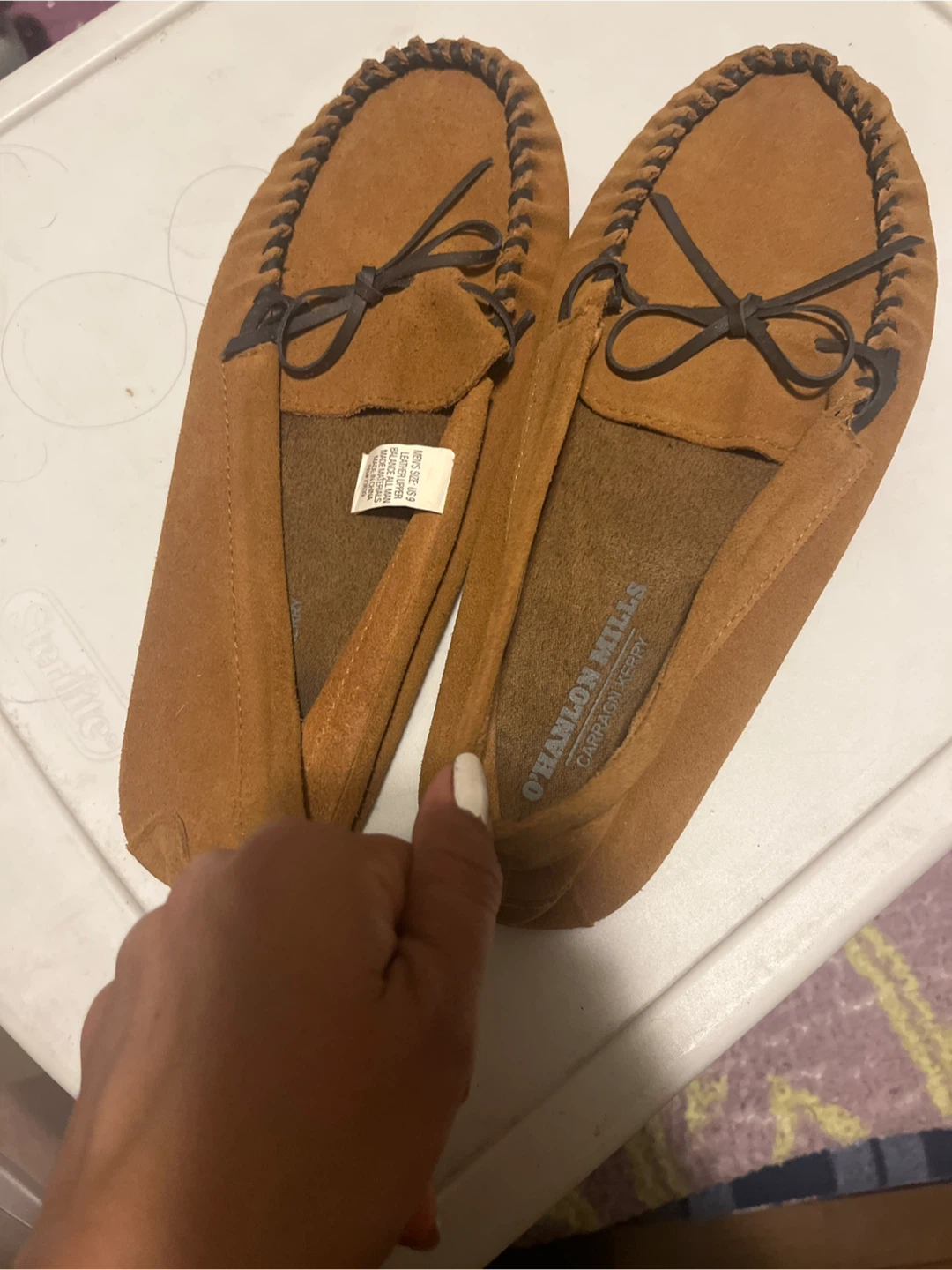 O'Hanlon Mills Moccasin Slippers - Men's Size 9