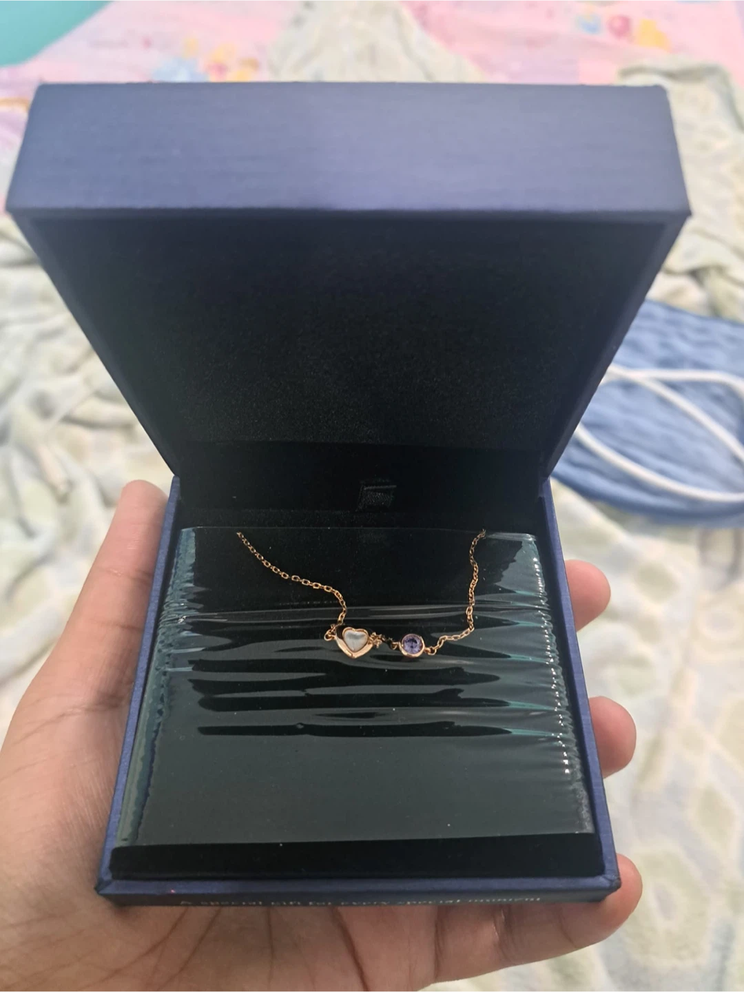 Swarovski Rose Gold Necklace with Box - photo 3