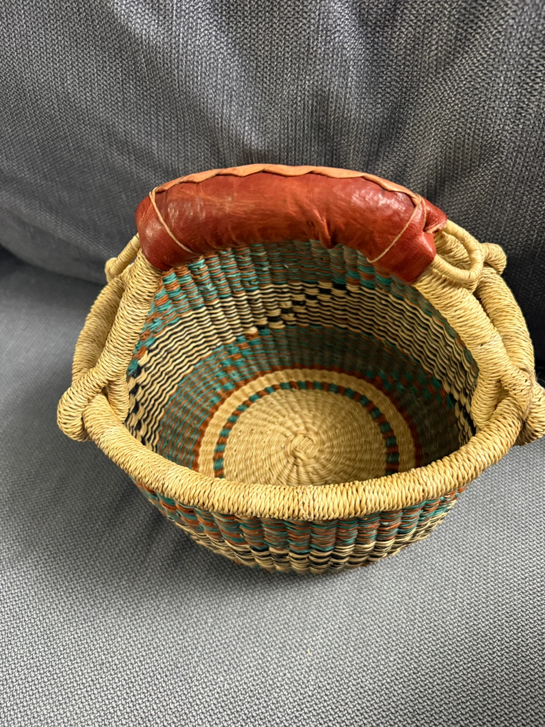 Handcrafted Market African Basket Ghana Medium 10” - photo 3