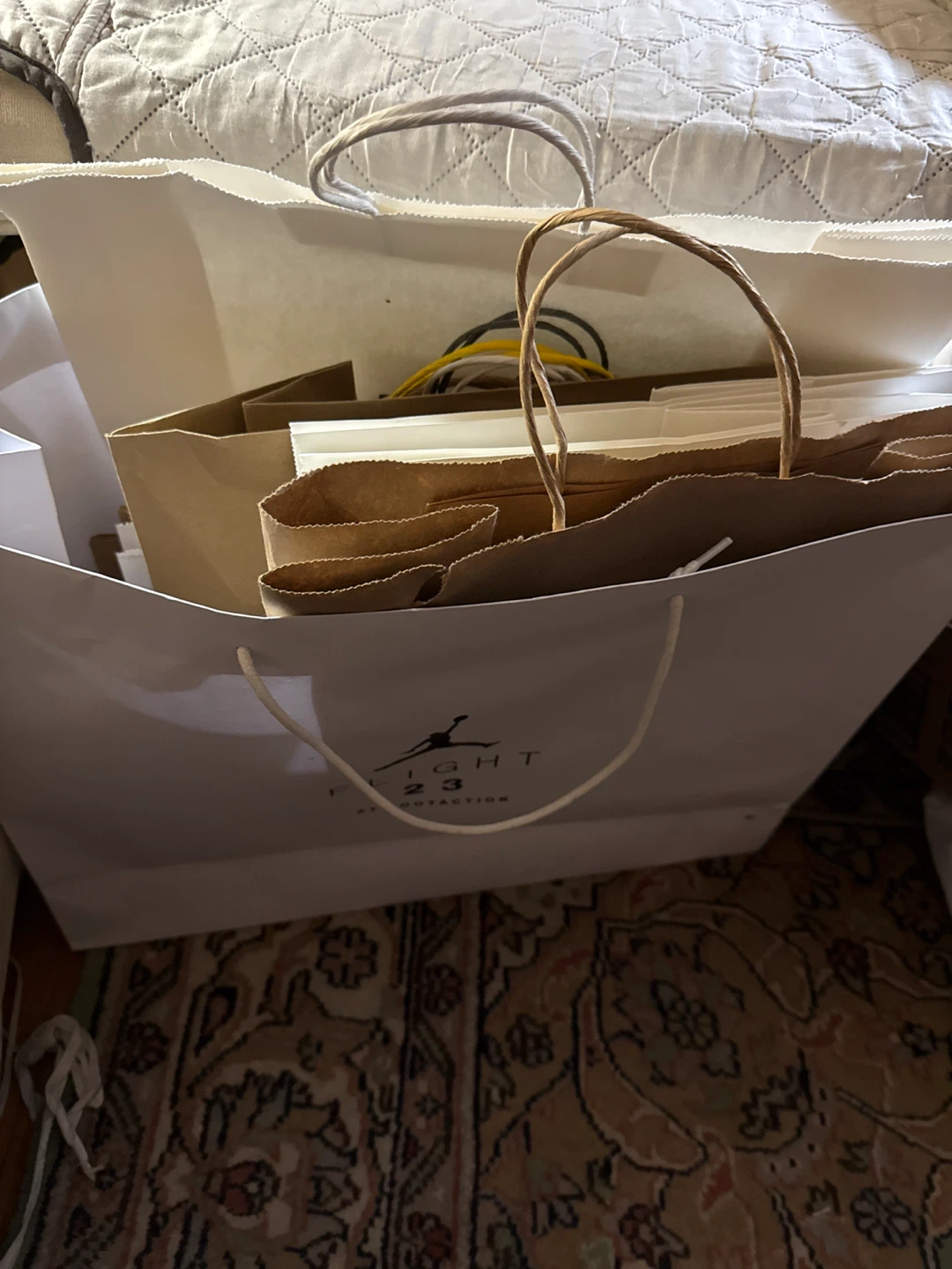 13 paper bags with handles