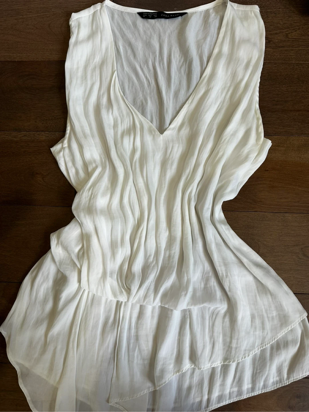 Zara Basic White Sleeveless Blouse - Size M