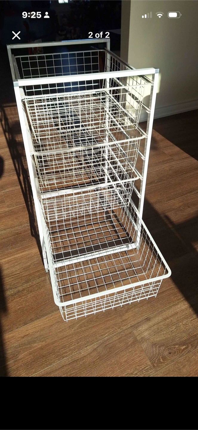 Ikea White Wire Basket Storage Tower
